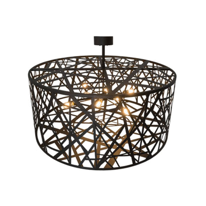 Meyda Tiffany Birds Nest 8 Light 54" Wide Semi-Flush Drum Ceiling Fixture