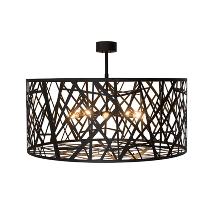 Meyda Tiffany Birds Nest 8 Light 54" Wide Semi-Flush Drum Ceiling Fixture