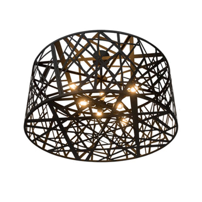 Meyda Tiffany Birds Nest 8 Light 54" Wide Semi-Flush Drum Ceiling Fixture