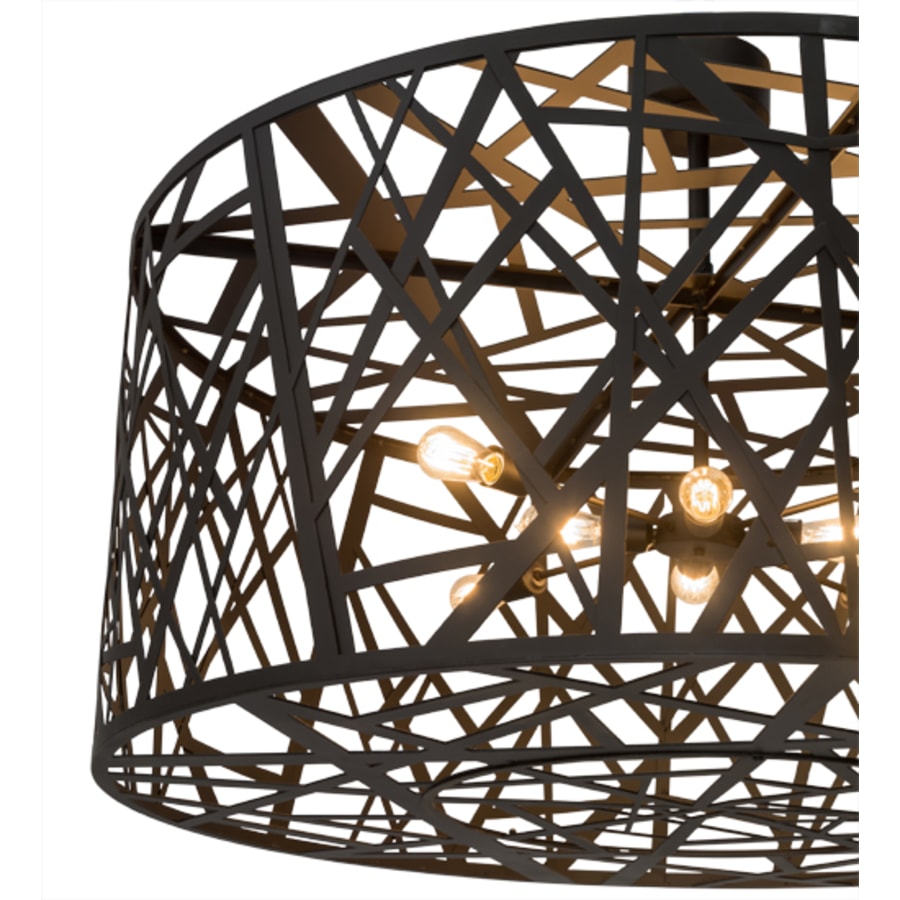 Meyda Tiffany Birds Nest 8 Light 54" Wide Semi-Flush Drum Ceiling Fixture