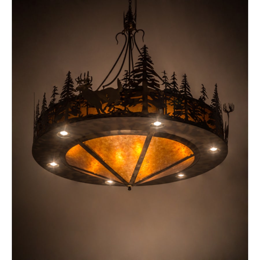 Meyda Tiffany Deer at Dusk 8 Light 58" Wide Pendant