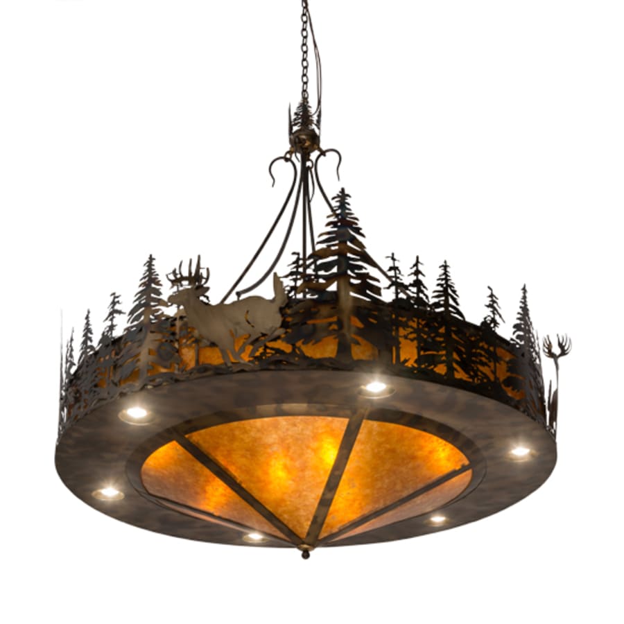 Meyda Tiffany Deer at Dusk 8 Light 58" Wide Pendant