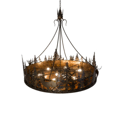 Meyda Tiffany Deer at Dusk 8 Light 58" Wide Pendant
