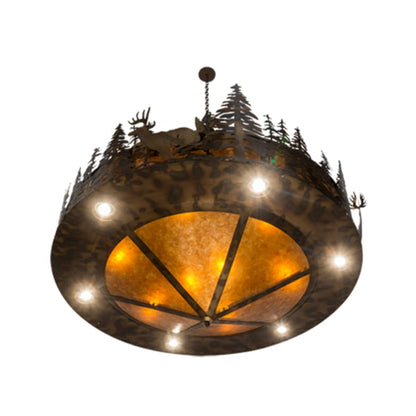 Meyda Tiffany Deer at Dusk 8 Light 58" Wide Pendant