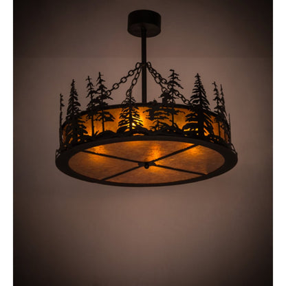 Meyda Tiffany Tall Pines 4 Light 36" Wide Pendant