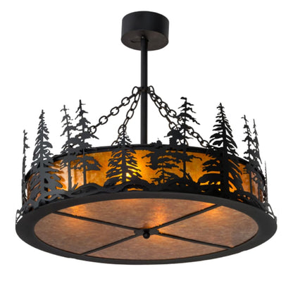 Meyda Tiffany Tall Pines 4 Light 36" Wide Pendant