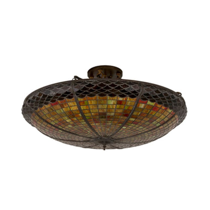 Meyda Tiffany Acorn 6 Light 36" Wide Semi-Flush Bowl Ceiling Fixture