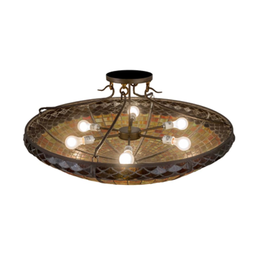 Meyda Tiffany Acorn 6 Light 36" Wide Semi-Flush Bowl Ceiling Fixture