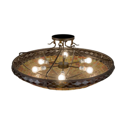 Meyda Tiffany Acorn 6 Light 36" Wide Semi-Flush Bowl Ceiling Fixture
