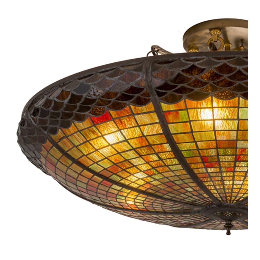 Meyda Tiffany Acorn 6 Light 36" Wide Semi-Flush Bowl Ceiling Fixture