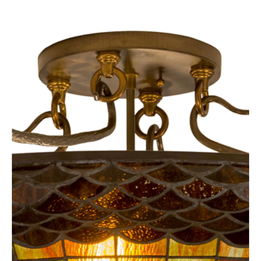 Meyda Tiffany Acorn 6 Light 36" Wide Semi-Flush Bowl Ceiling Fixture