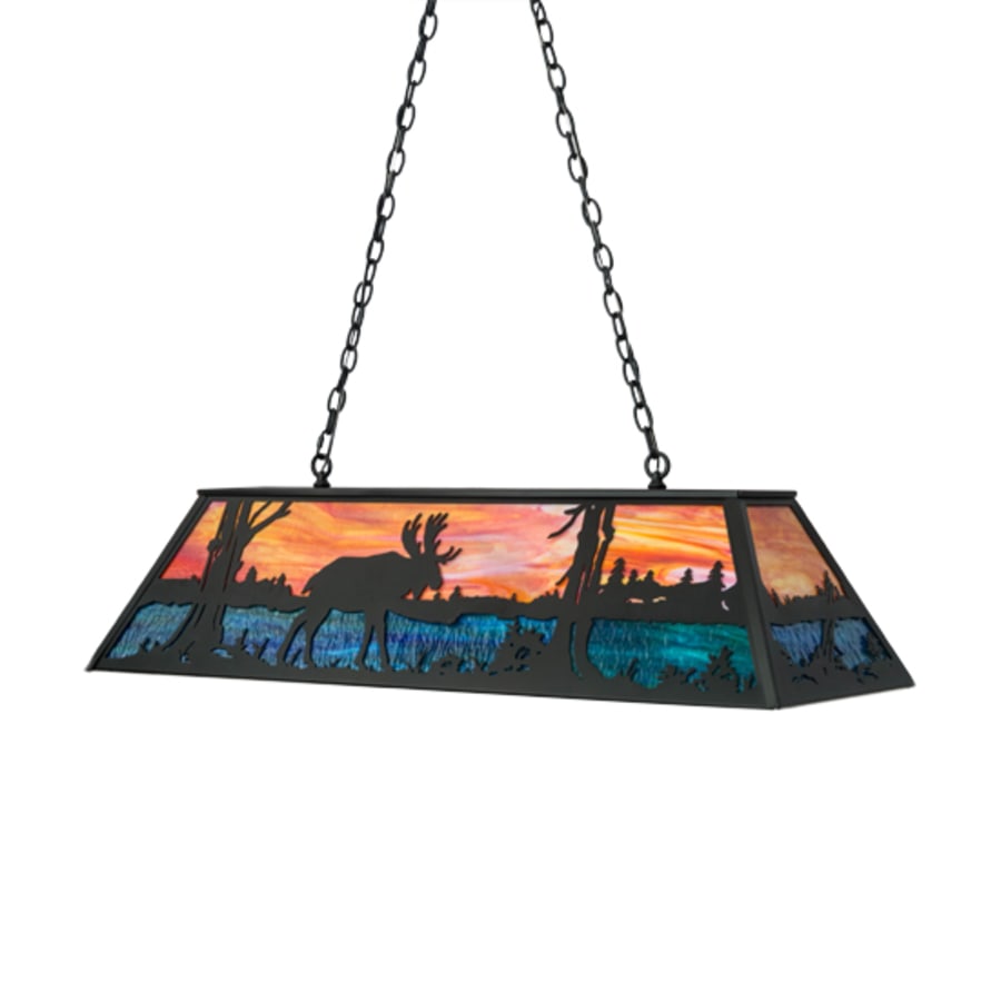 Meyda Tiffany Moose at Lake 6 Light 48" Wide Linear Pendant