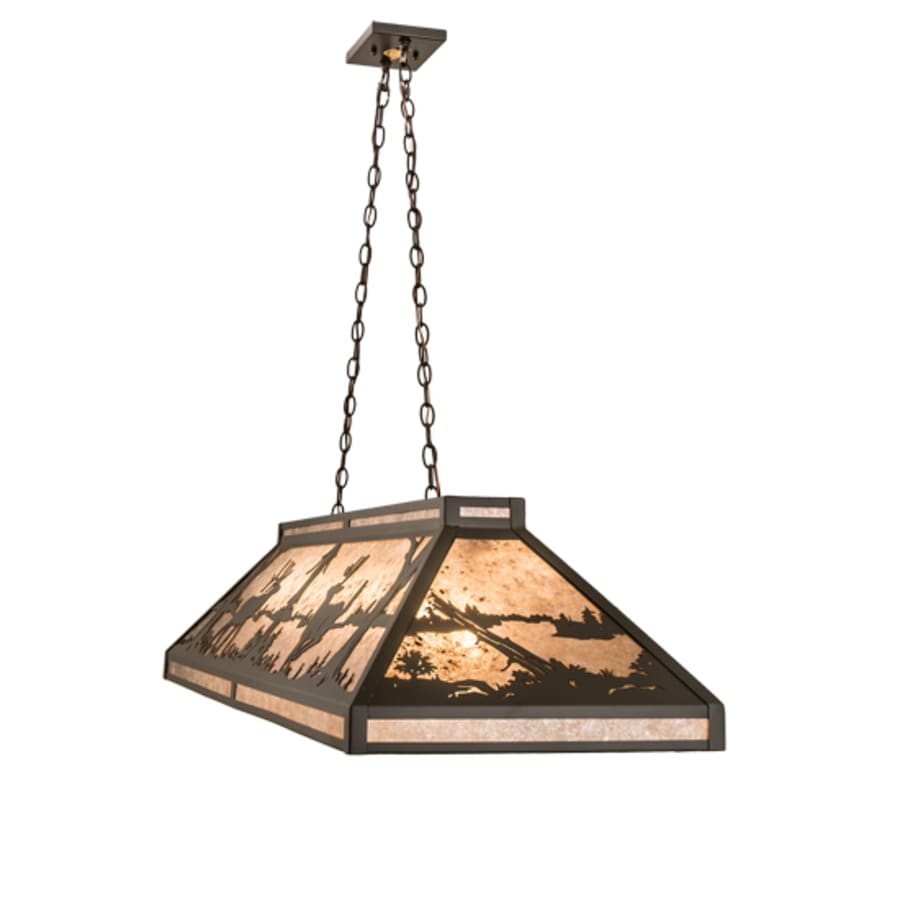 Meyda Tiffany Elk and Deer at Lake 9 Light 61" Wide Linear Pendant