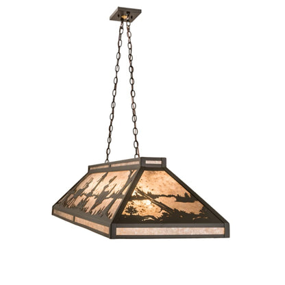 Meyda Tiffany Elk and Deer at Lake 9 Light 61" Wide Linear Pendant