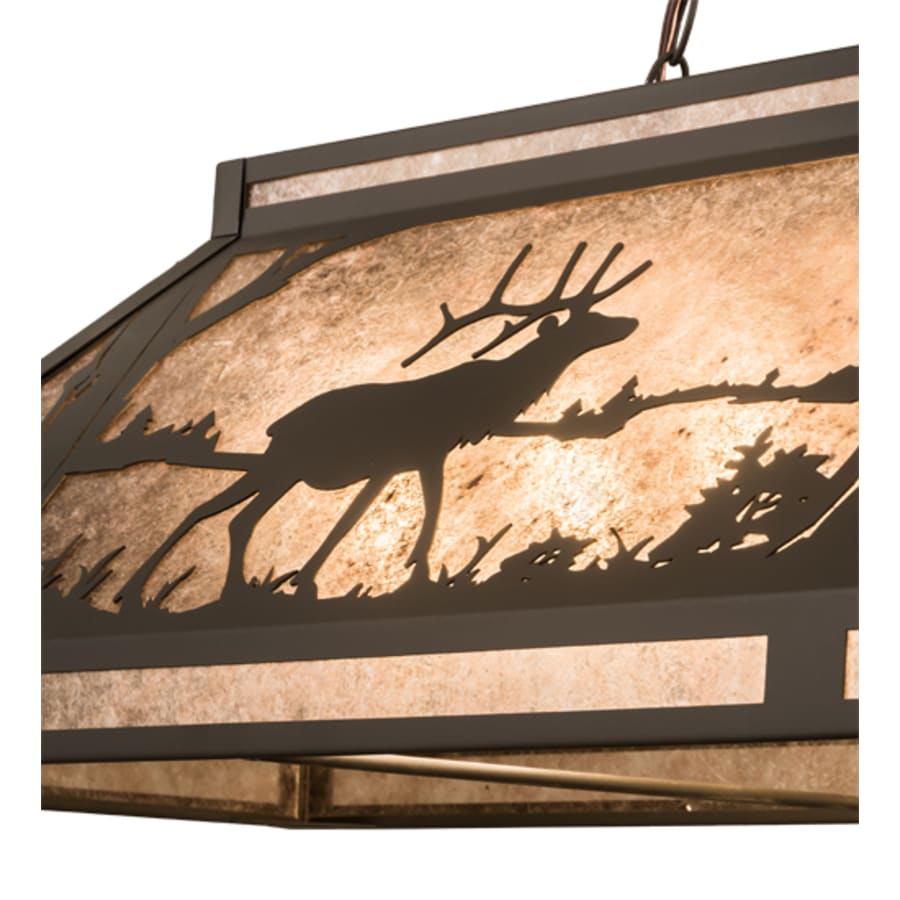 Meyda Tiffany Elk and Deer at Lake 9 Light 61" Wide Linear Pendant