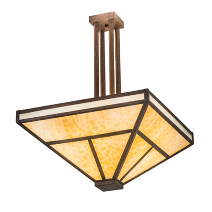 Meyda Tiffany T Mission 8 Light 34" Wide Semi-Flush Ceiling Fixture - Rust Finish