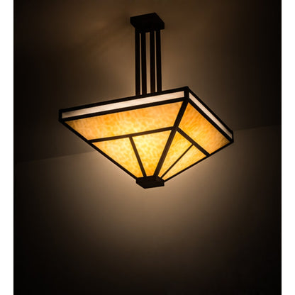 Meyda Tiffany T Mission 8 Light 34" Wide Semi-Flush Ceiling Fixture - Rust Finish