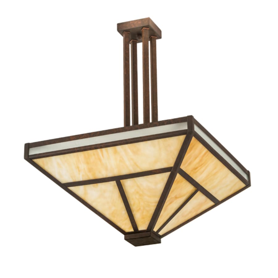 Meyda Tiffany T Mission 8 Light 34" Wide Semi-Flush Ceiling Fixture - Rust Finish