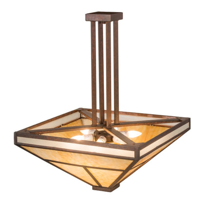 Meyda Tiffany T Mission 8 Light 34" Wide Semi-Flush Ceiling Fixture - Rust Finish