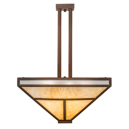 Meyda Tiffany T Mission 8 Light 34" Wide Semi-Flush Ceiling Fixture - Rust Finish