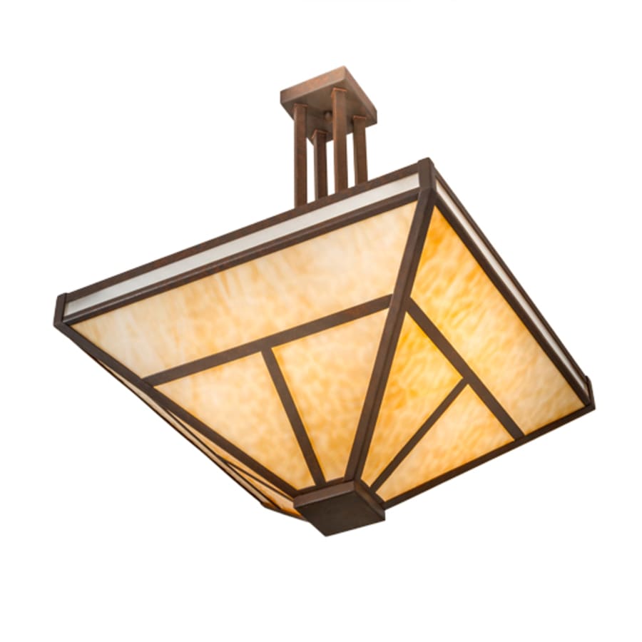 Meyda Tiffany T Mission 8 Light 34" Wide Semi-Flush Ceiling Fixture - Rust Finish