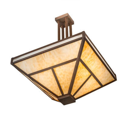 Meyda Tiffany T Mission 8 Light 34" Wide Semi-Flush Ceiling Fixture - Rust Finish