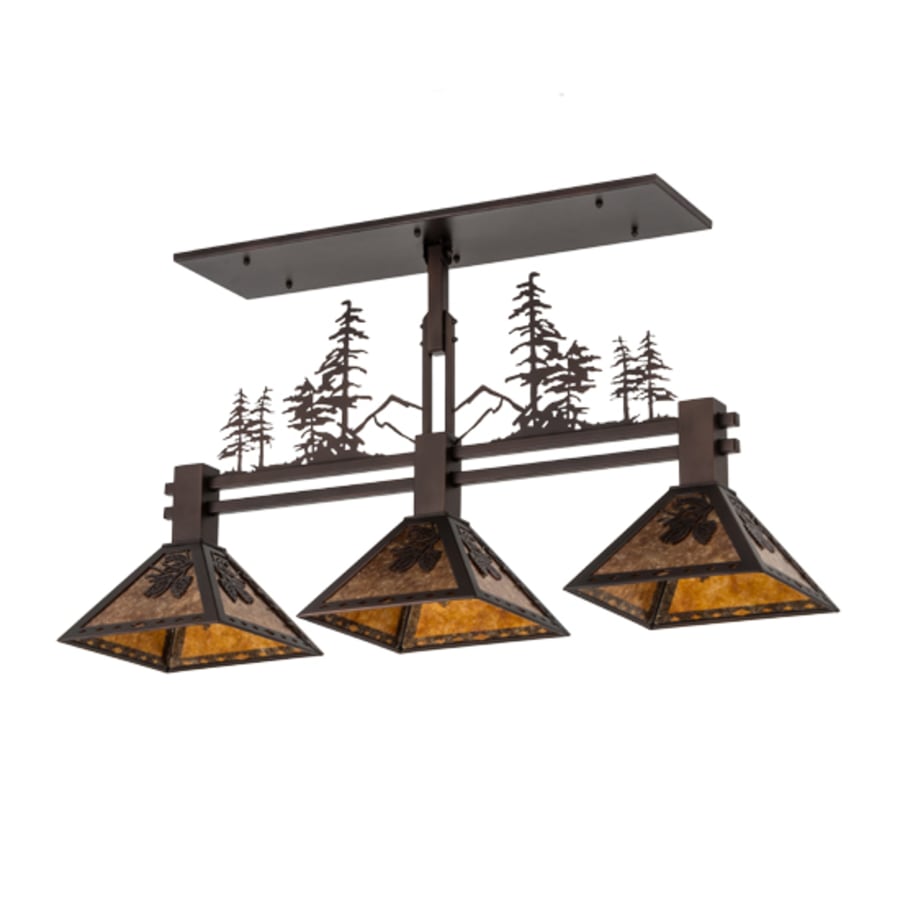 Meyda Tiffany Tall Pines 3 Light 45" Wide Linear Pendant