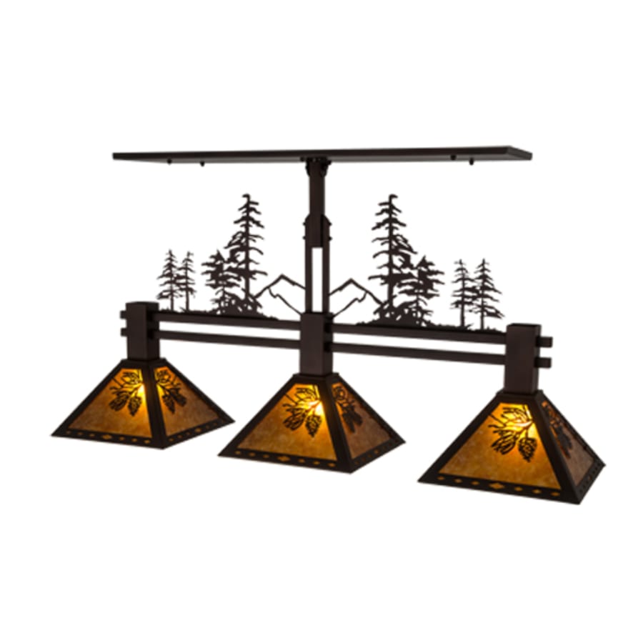 Meyda Tiffany Tall Pines 3 Light 45" Wide Linear Pendant