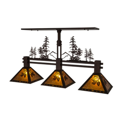 Meyda Tiffany Tall Pines 3 Light 45" Wide Linear Pendant