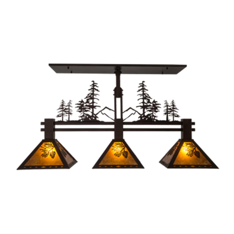 Meyda Tiffany Tall Pines 3 Light 45" Wide Linear Pendant
