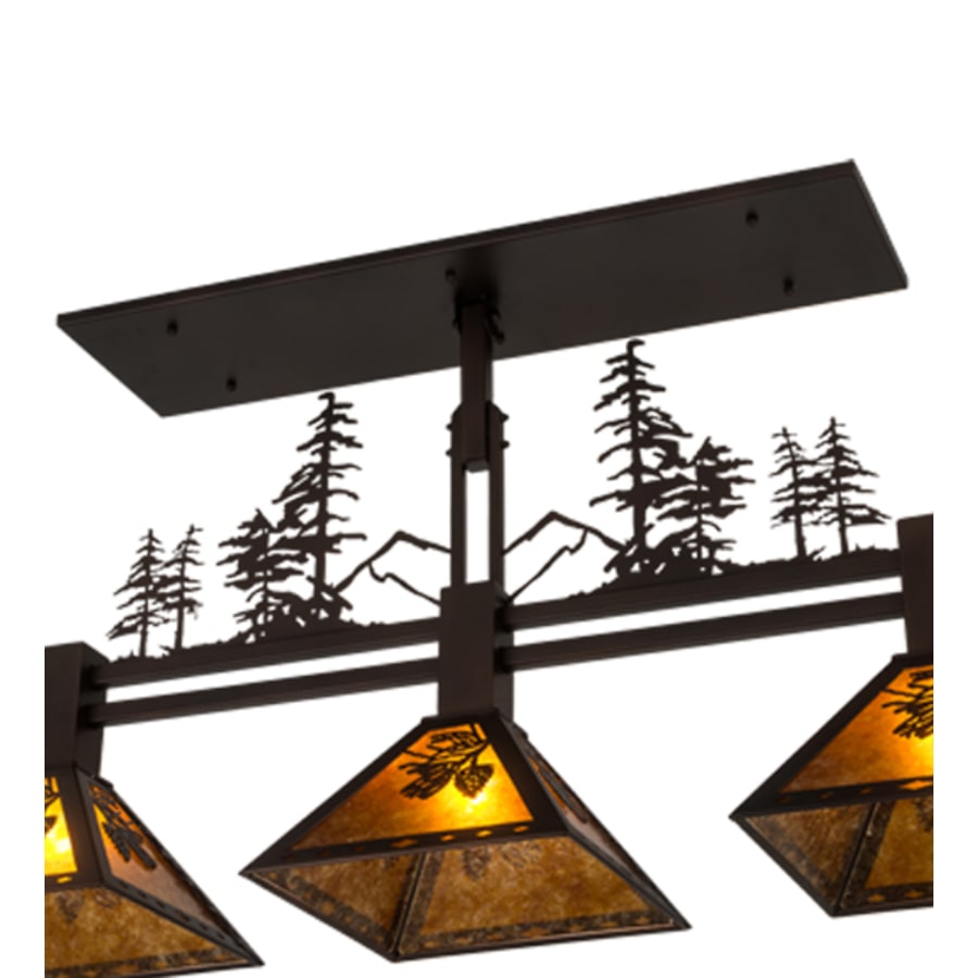 Meyda Tiffany Tall Pines 3 Light 45" Wide Linear Pendant