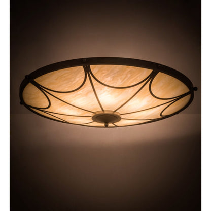 Meyda Tiffany Carousel 8 Light 42" Wide Semi-Flush Bowl Ceiling Fixture - Timeless Bronze Finish