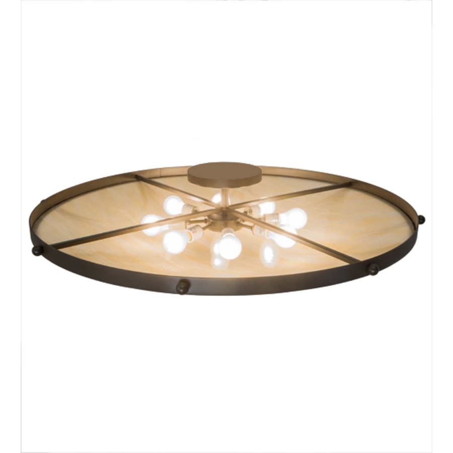Meyda Tiffany Carousel 8 Light 42" Wide Semi-Flush Bowl Ceiling Fixture - Timeless Bronze Finish