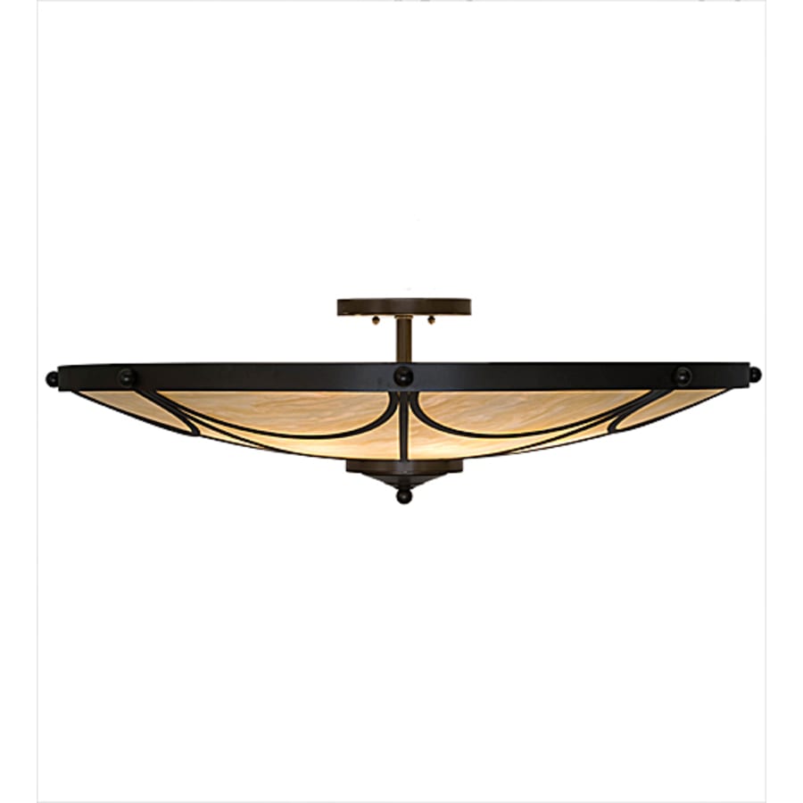 Meyda Tiffany Carousel 8 Light 42" Wide Semi-Flush Bowl Ceiling Fixture - Timeless Bronze Finish