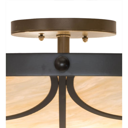 Meyda Tiffany Carousel 8 Light 42" Wide Semi-Flush Bowl Ceiling Fixture - Timeless Bronze Finish