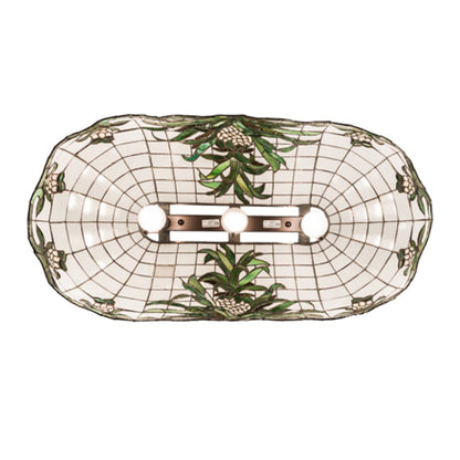 Meyda Tiffany Pineapple 3 Light 32" Wide Linear Pendant