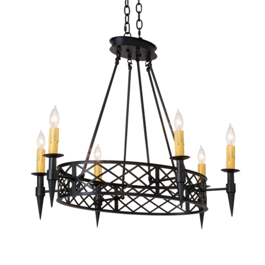Meyda Tiffany Topridge 6 Light 28" Wide Taper Candle Style Chandelier