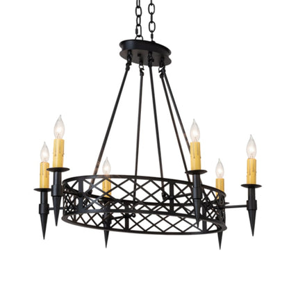 Meyda Tiffany Topridge 6 Light 28" Wide Taper Candle Style Chandelier