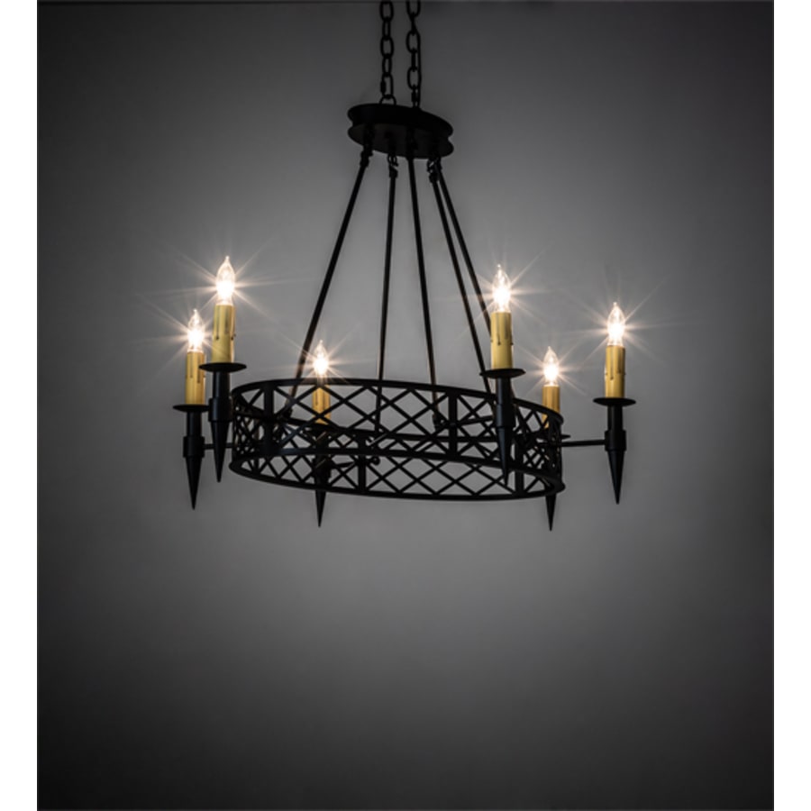 Meyda Tiffany Topridge 6 Light 28" Wide Taper Candle Style Chandelier