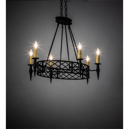 Meyda Tiffany Topridge 6 Light 28" Wide Taper Candle Style Chandelier