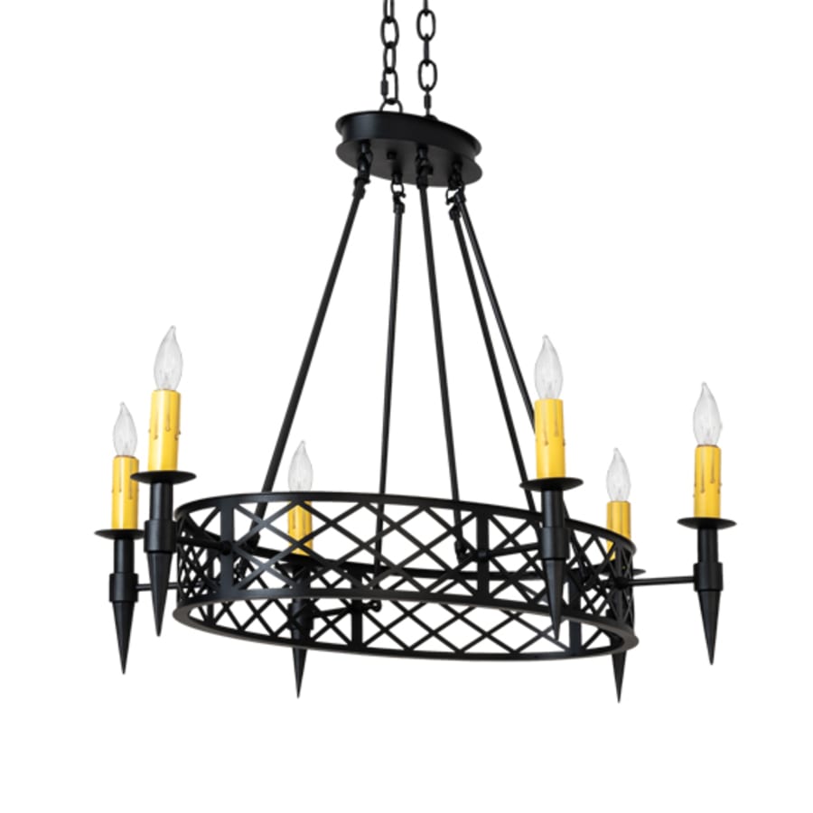 Meyda Tiffany Topridge 6 Light 28" Wide Taper Candle Style Chandelier