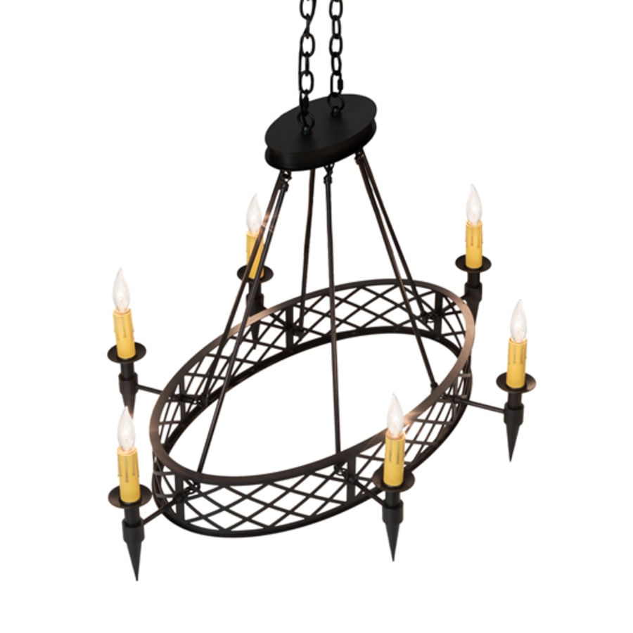 Meyda Tiffany Topridge 6 Light 28" Wide Taper Candle Style Chandelier