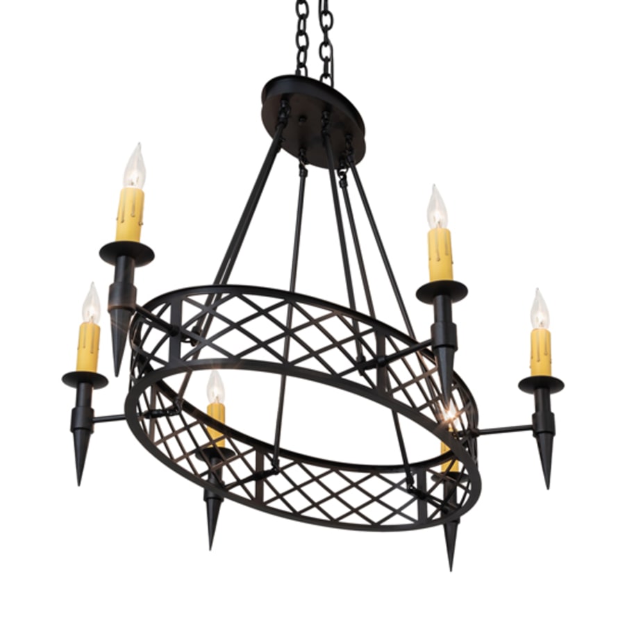 Meyda Tiffany Topridge 6 Light 28" Wide Taper Candle Style Chandelier