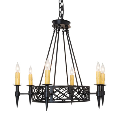 Meyda Tiffany Topridge 6 Light 28" Wide Taper Candle Style Chandelier