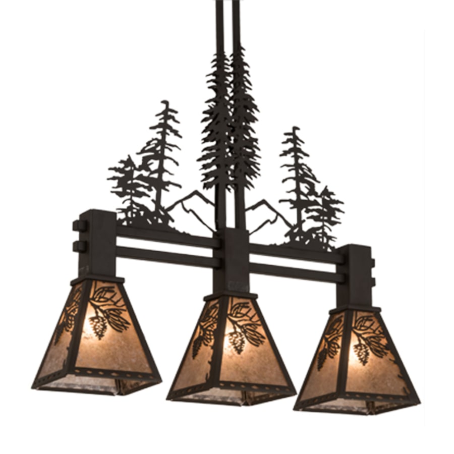Meyda Tiffany Tall Pines 3 Light 30" Wide Linear Pendant