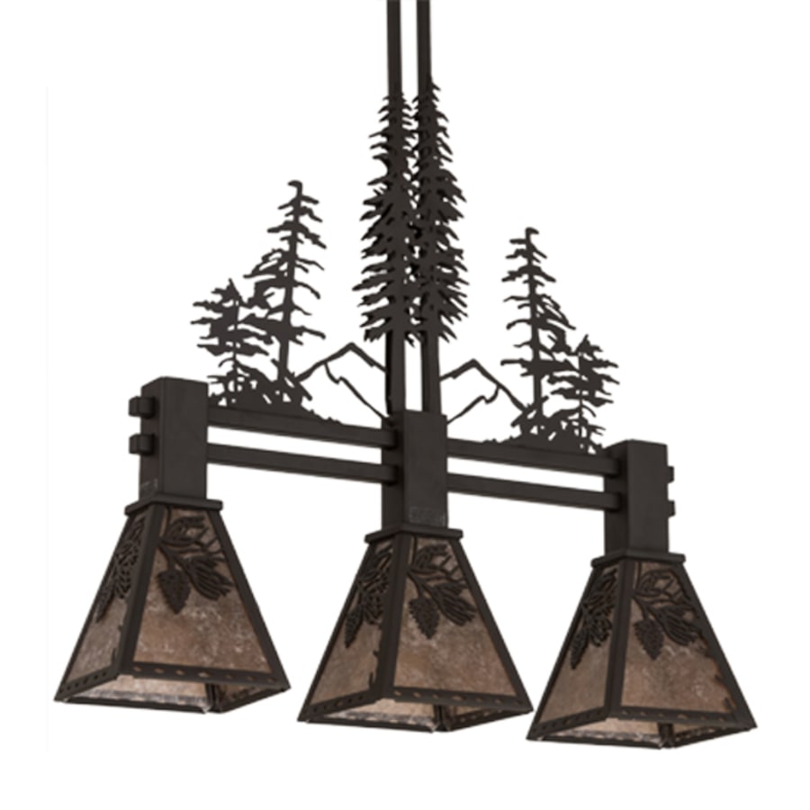 Meyda Tiffany Tall Pines 3 Light 30" Wide Linear Pendant