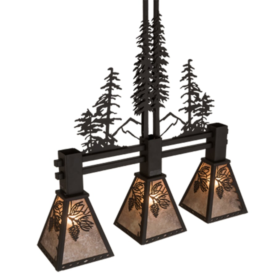 Meyda Tiffany Tall Pines 3 Light 30" Wide Linear Pendant