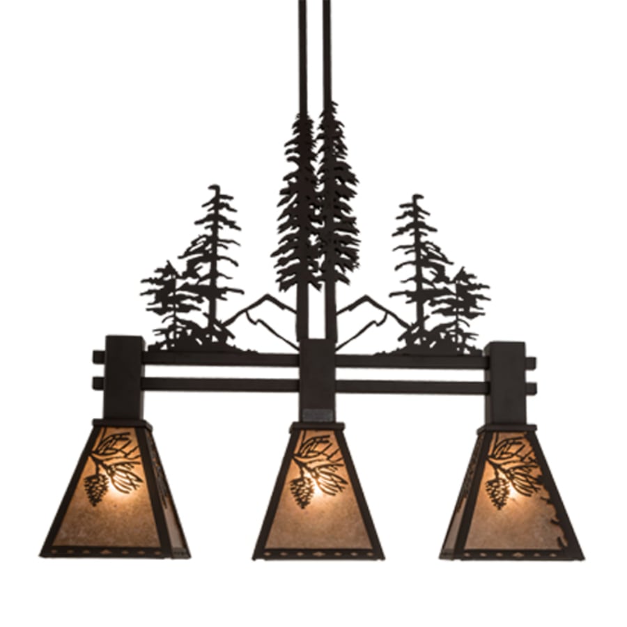 Meyda Tiffany Tall Pines 3 Light 30" Wide Linear Pendant