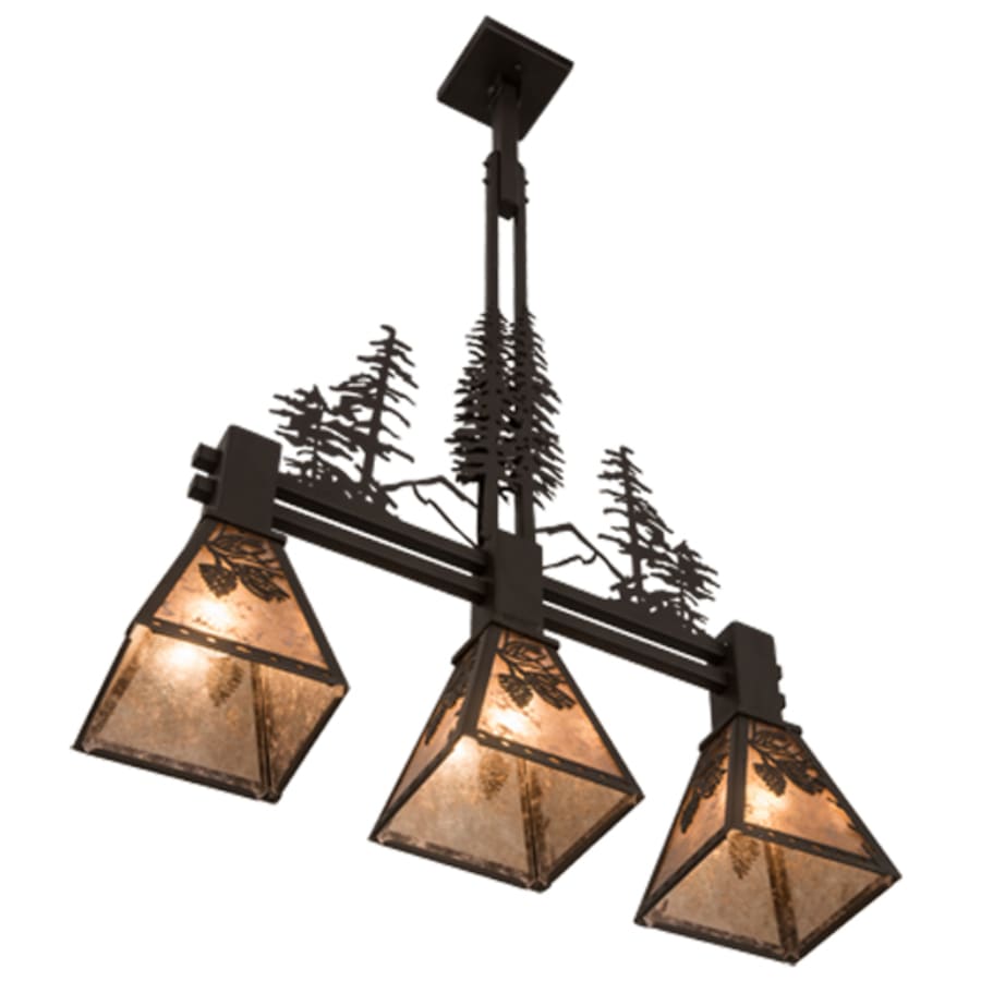 Meyda Tiffany Tall Pines 3 Light 30" Wide Linear Pendant