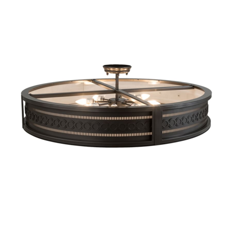 Meyda Tiffany Cilindro Circleline 8 Light 42" Wide Semi-Flush Drum Ceiling Fixture